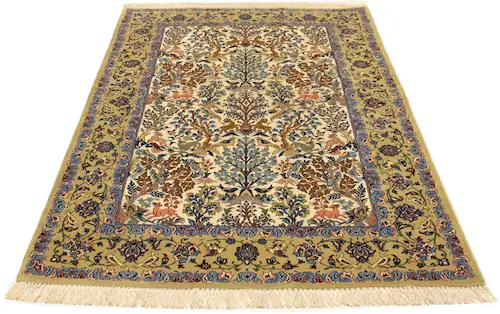 morgenland Teppich »Isfahan Teppich handgeknüpft beige«, rechteckig, handge günstig online kaufen