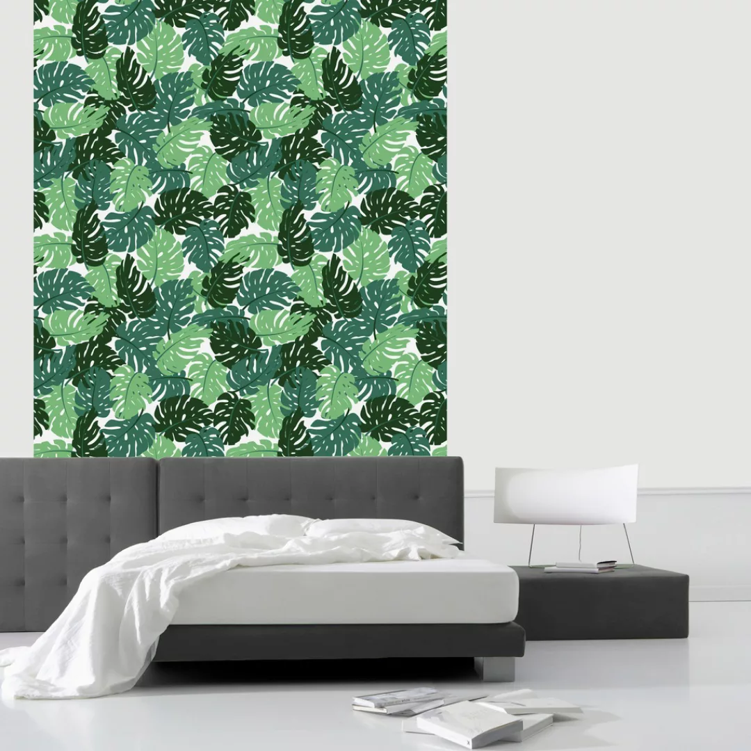 queence Vinyltapete »Monstera«, bedruckt-Motiv-botanisch-floral-gemustert-n günstig online kaufen