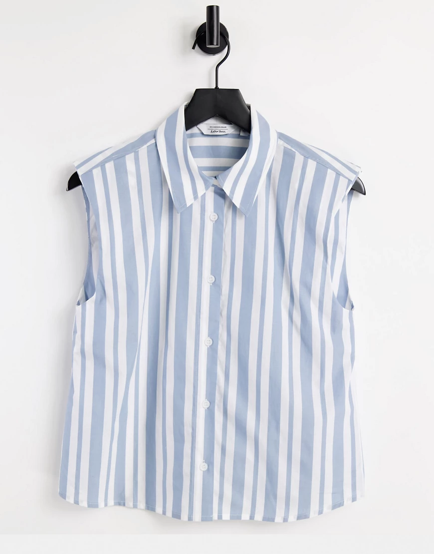 & Other Stories – Blau gestreiftes, ärmelloses Hemd aus Bio-Baumwolle mit S günstig online kaufen