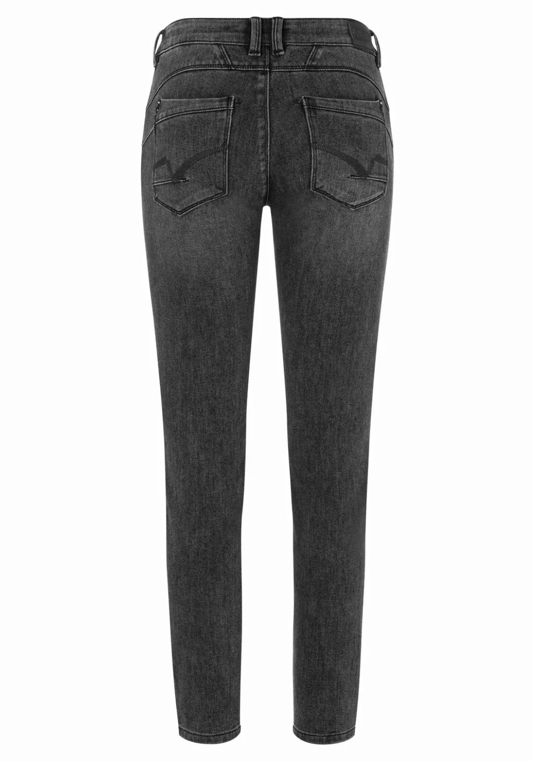 TIMEZONE Damen Jeans Tight SanyaTZ - Tight Fit - Grau - Rough Grey Wash günstig online kaufen