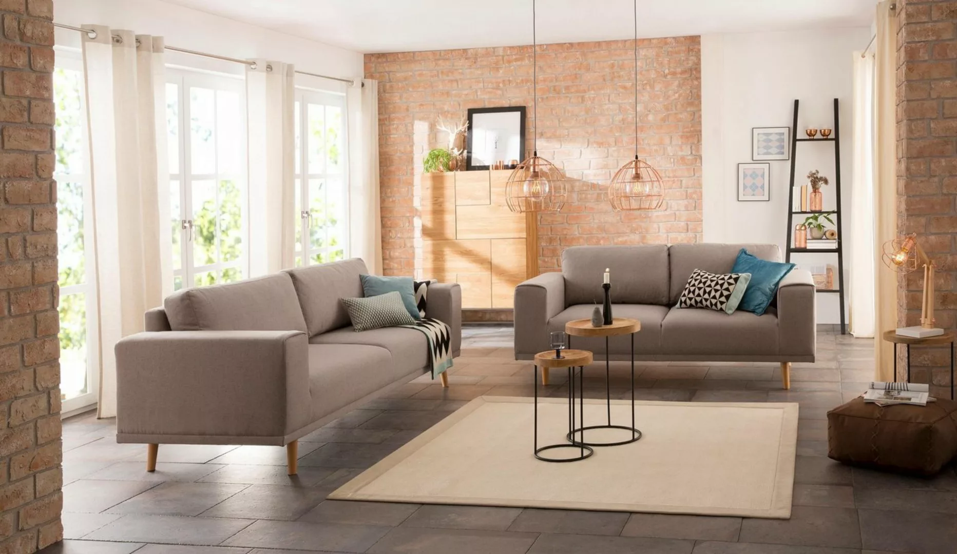 Home affaire 3-Sitzer »Lasse«, im scandinavischem Stil mit Holzfüßen günstig online kaufen