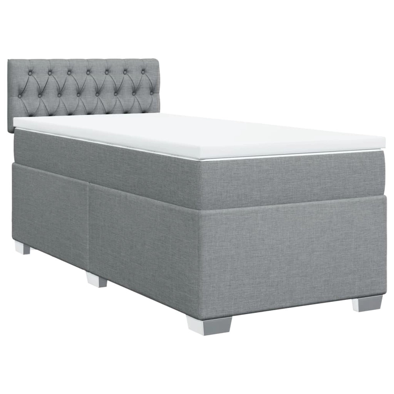 vidaXL Boxspringbett mit Matratze Hellgrau 90x200 cm Stoff2097669 günstig online kaufen