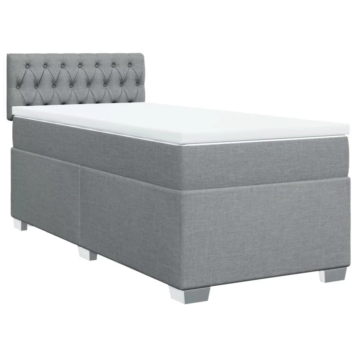 vidaXL Bettgestell Boxspringbett mit Matratze Hellgrau 90x200 cm Stoff Bett günstig online kaufen