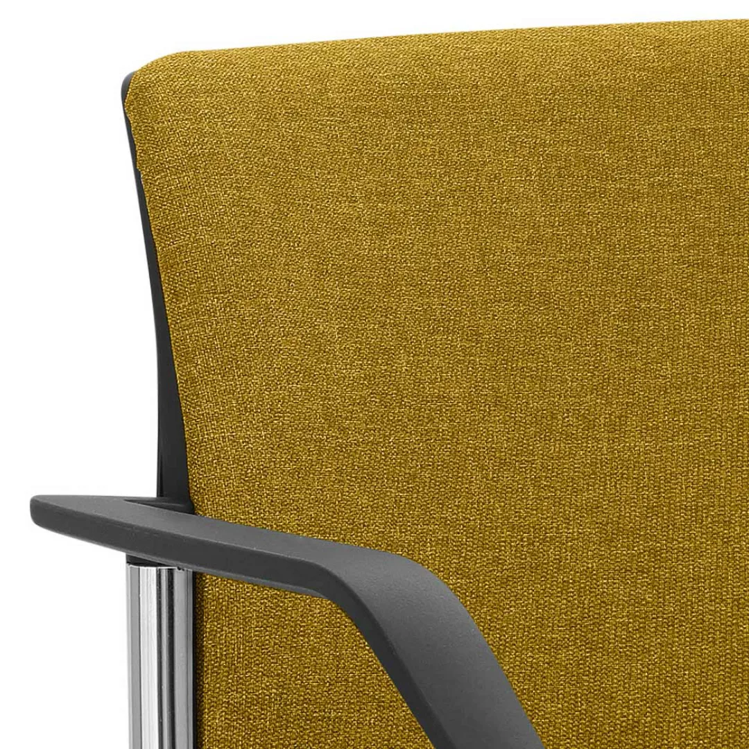 Wartezimmerstuhl 47 cm Sitzhöhe Bezug aus Webstoff Gelb günstig online kaufen