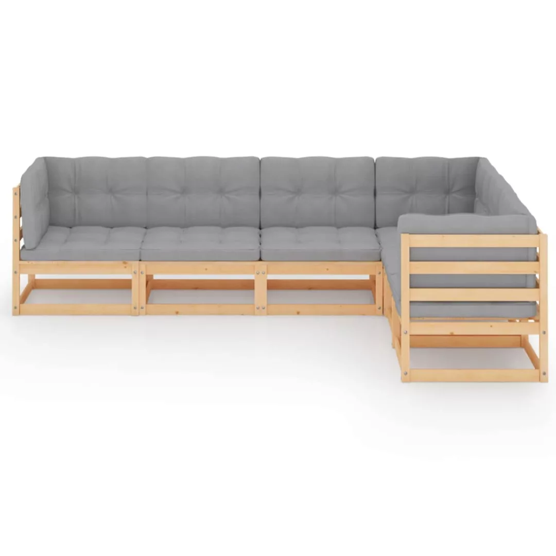 6-tlg. Garten-lounge-set Mit Kissen Kiefer Massivholz günstig online kaufen