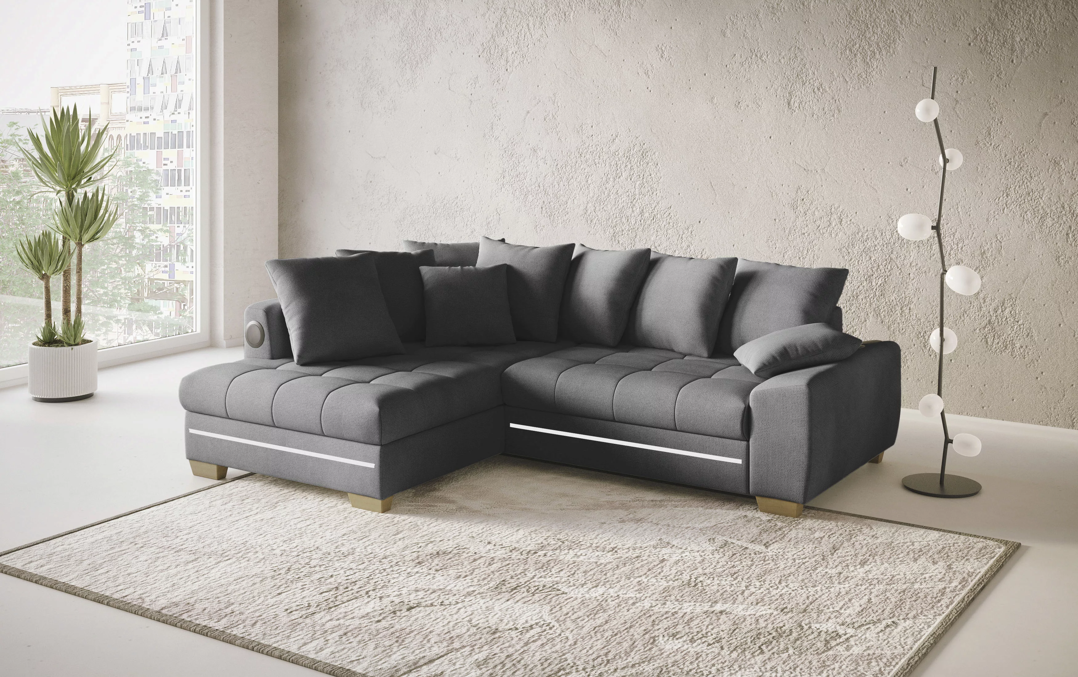 Mr. Couch Ecksofa "Nikita II, L-Form", mit Kaltschaum, RGB-LED, Soundsystem günstig online kaufen