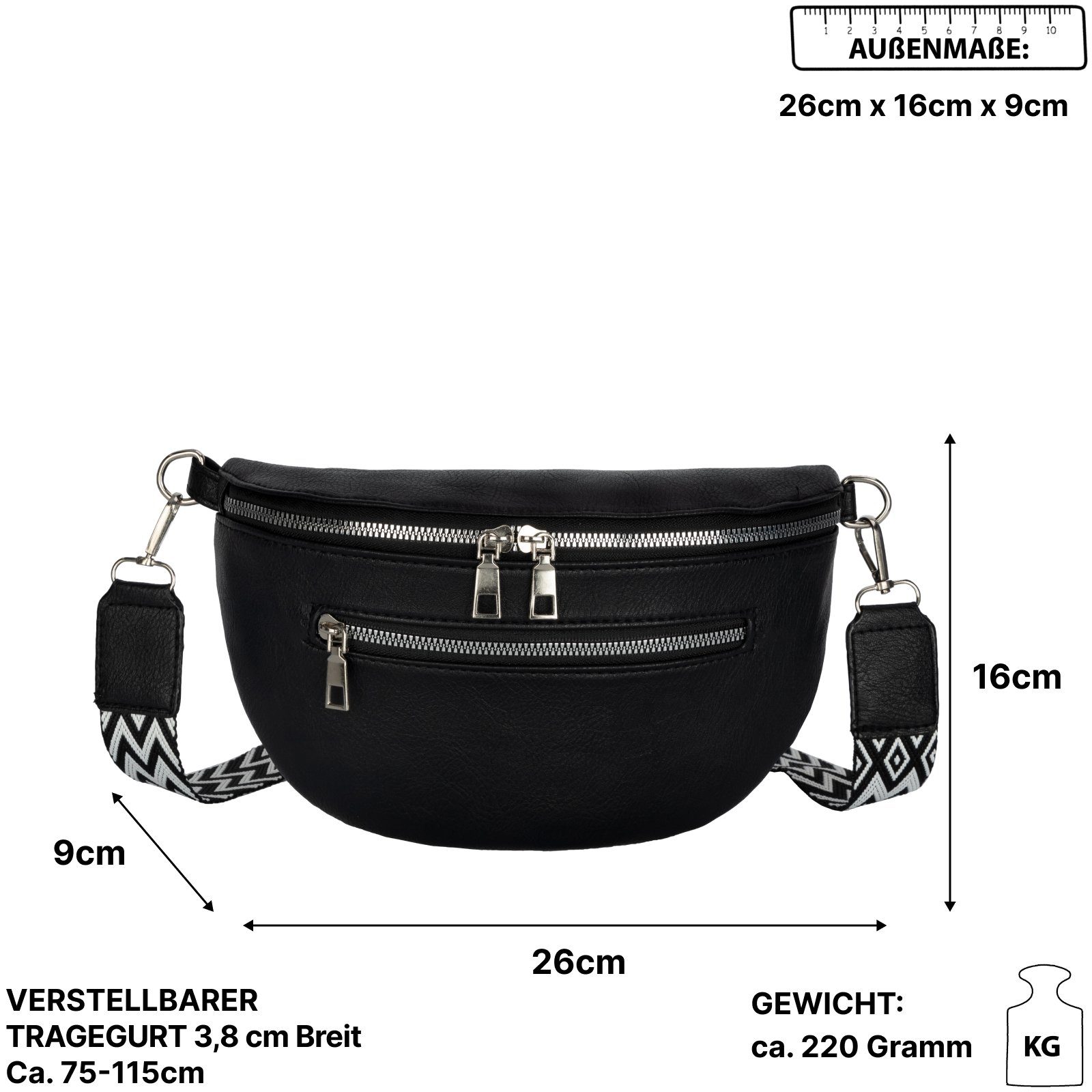 EAAKIE Gürteltasche Bauchtasche Umhängetasche Crossbody-Bag Kunstleder günstig online kaufen