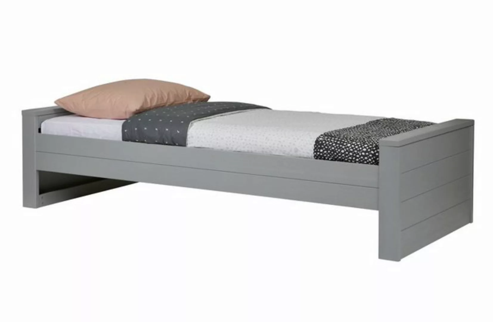WOOOD Kinderbett Bett Dennis - Kiefer Betongrau, FSC®-zertifiziert, Made in günstig online kaufen