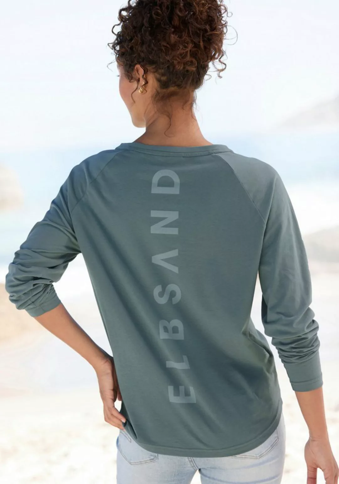 Elbsand Longsleeve Tinna mit Logodruck hinten, Langarmshirt aus Baumwoll-Mi günstig online kaufen