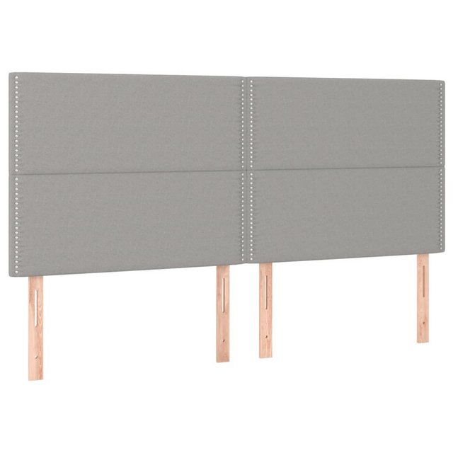 vidaXL Bett, Kopfteile 4 Stk. Hellgrau 80x5x78/88 cm Stoff günstig online kaufen