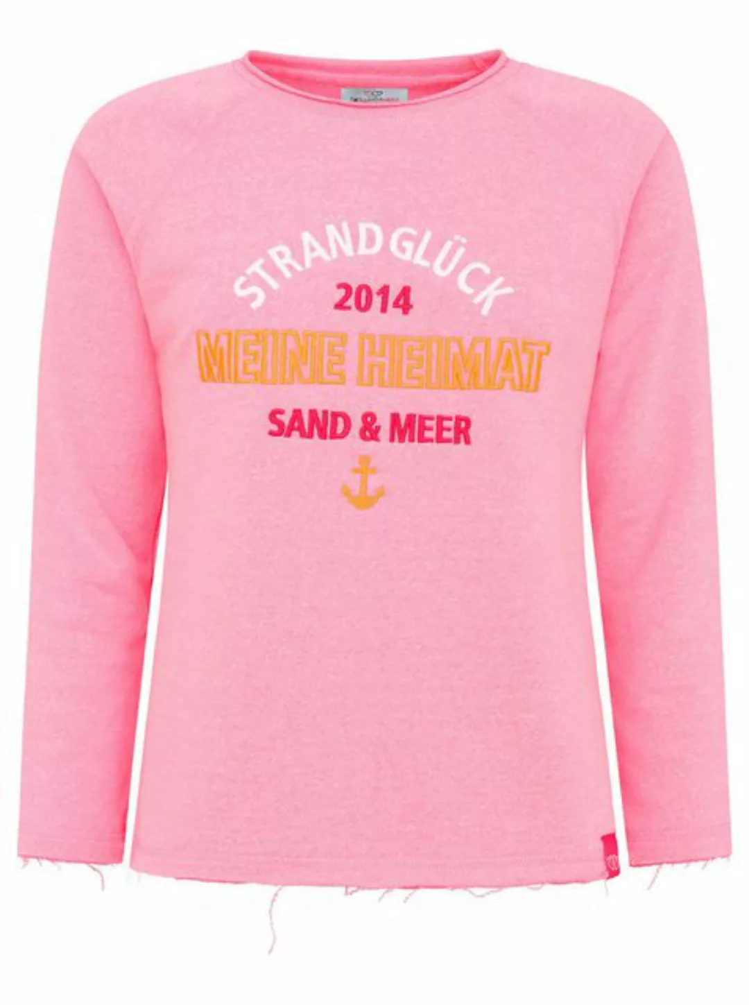 Zwillingsherz Sweater ""Strandglück 2014"", mit Used-Look Kanten und Sticke günstig online kaufen