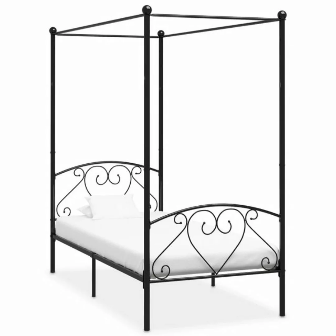 furnicato Bett Himmelbett-Gestell Schwarz Metall 90 x 200 cm günstig online kaufen