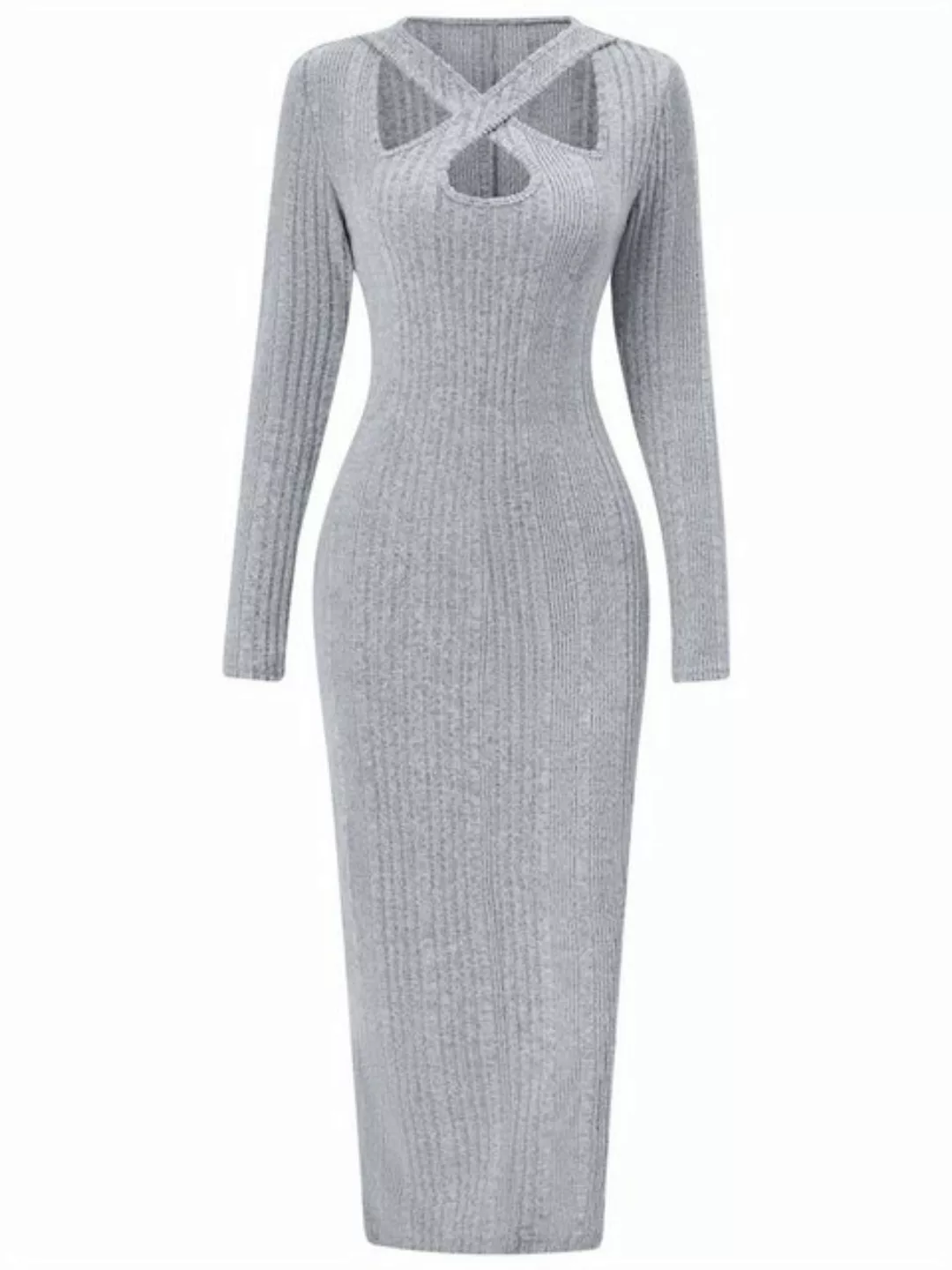 AFAZ New Trading UG Sommerrock Lässiges, einfarbiges, langes Kleid Neckhold günstig online kaufen