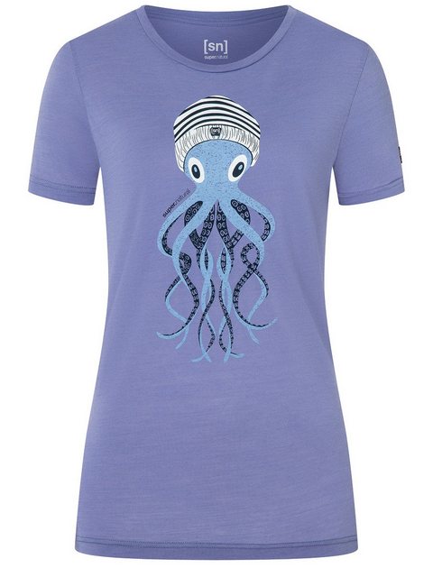 SUPER.NATURAL T-Shirt für Damen, Merino OCTOPUSSY Tier Motiv, Reise, bunt günstig online kaufen