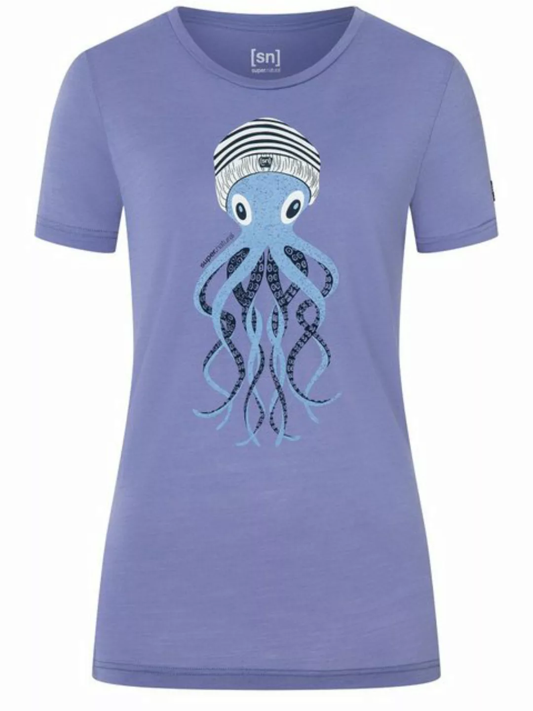 SUPER.NATURAL T-Shirt für Damen, Merino OCTOPUSSY Tier Motiv, Reise, bunt günstig online kaufen