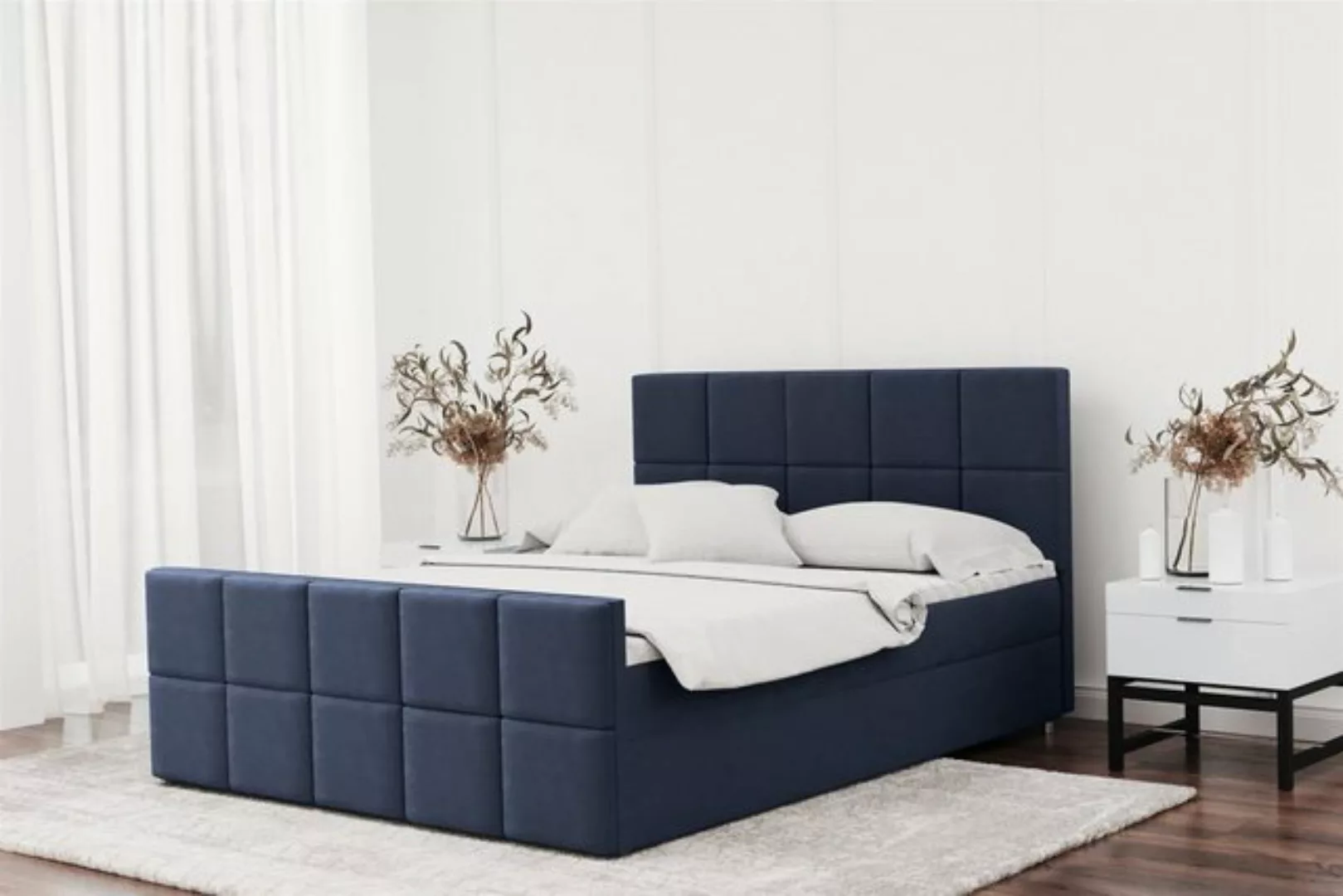 Fun Möbel Boxspringbett Schlafzimmerbett JOST in Stoff Matt Velvet (auch in günstig online kaufen