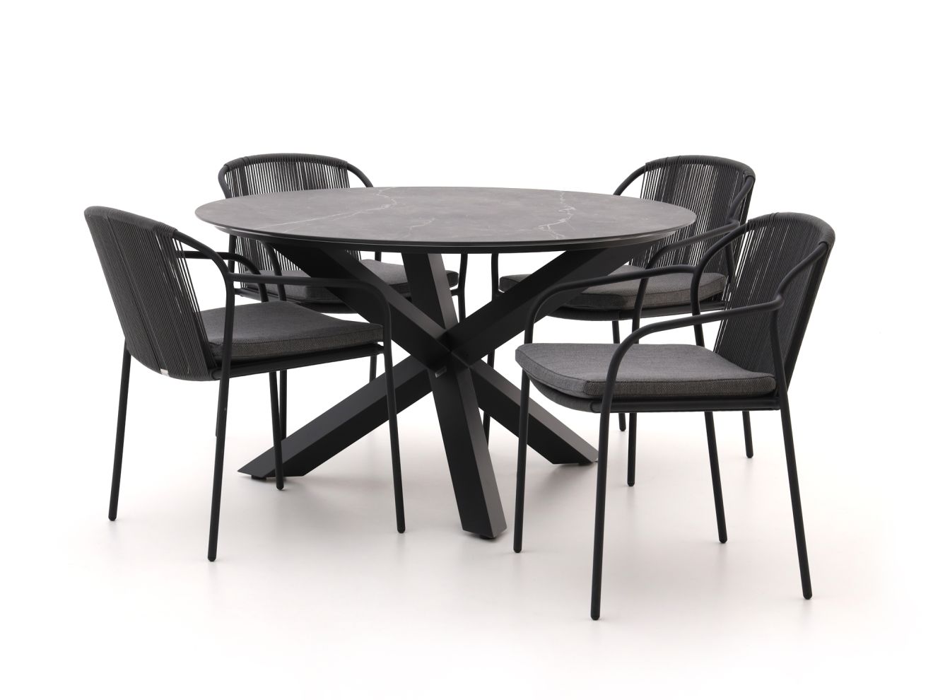Bellagio Fazzio/Lodola ø 130 cm Gartenmöbel-Set 5-Teilig Stapelbar günstig online kaufen