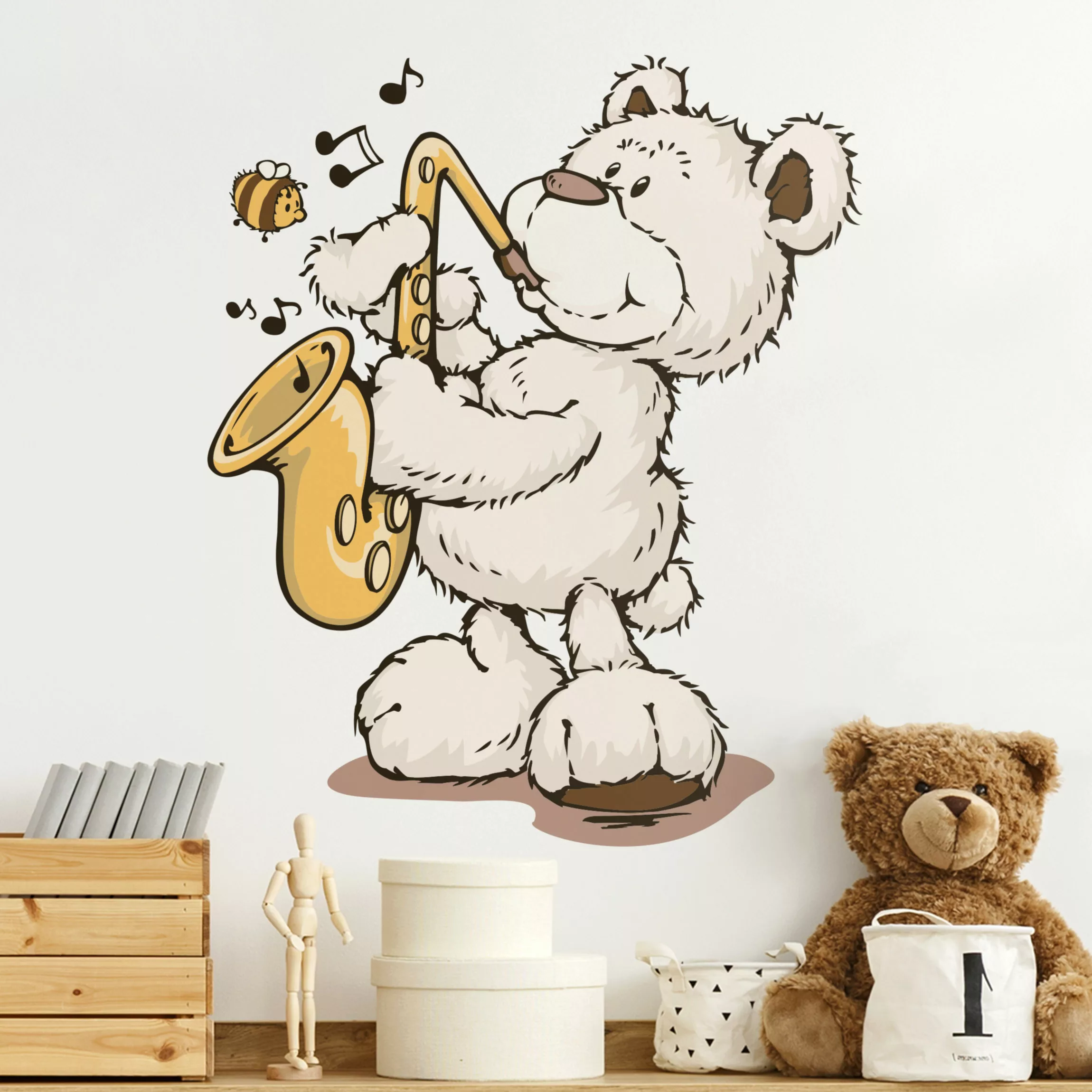 Wandtattoo Kinderzimmer NICI - Classic Bear - Bär spielt Saxophon günstig online kaufen