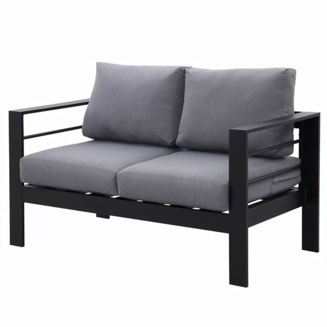 MeXo Loungesofa Terrassenstuhl 2 Sitzer Alu wetterfest 128×65×66cm, 12cm De günstig online kaufen