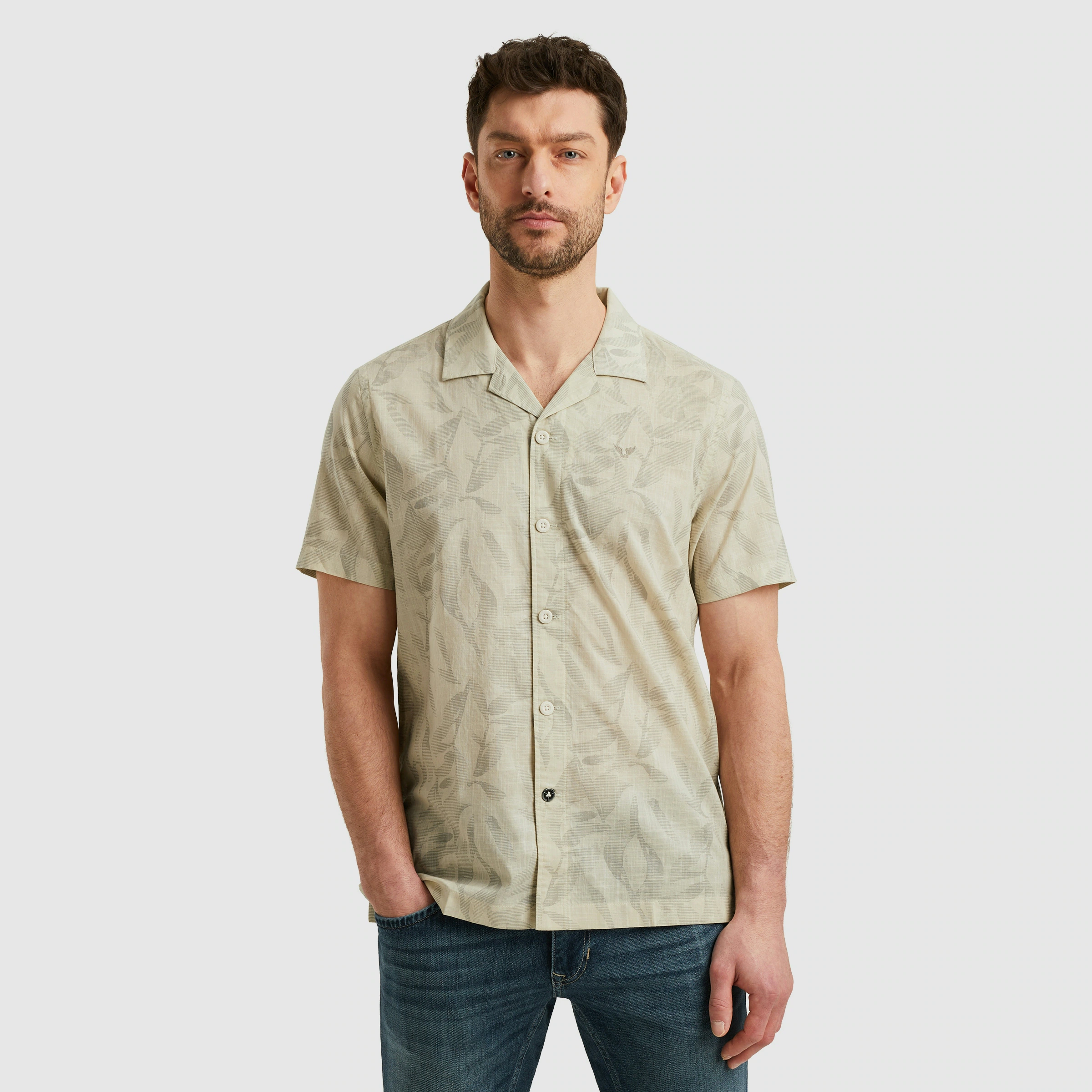 PME LEGEND Kurzarmhemd "Short Sleeve Shirt Print On Ctn Slub", mit floralem günstig online kaufen