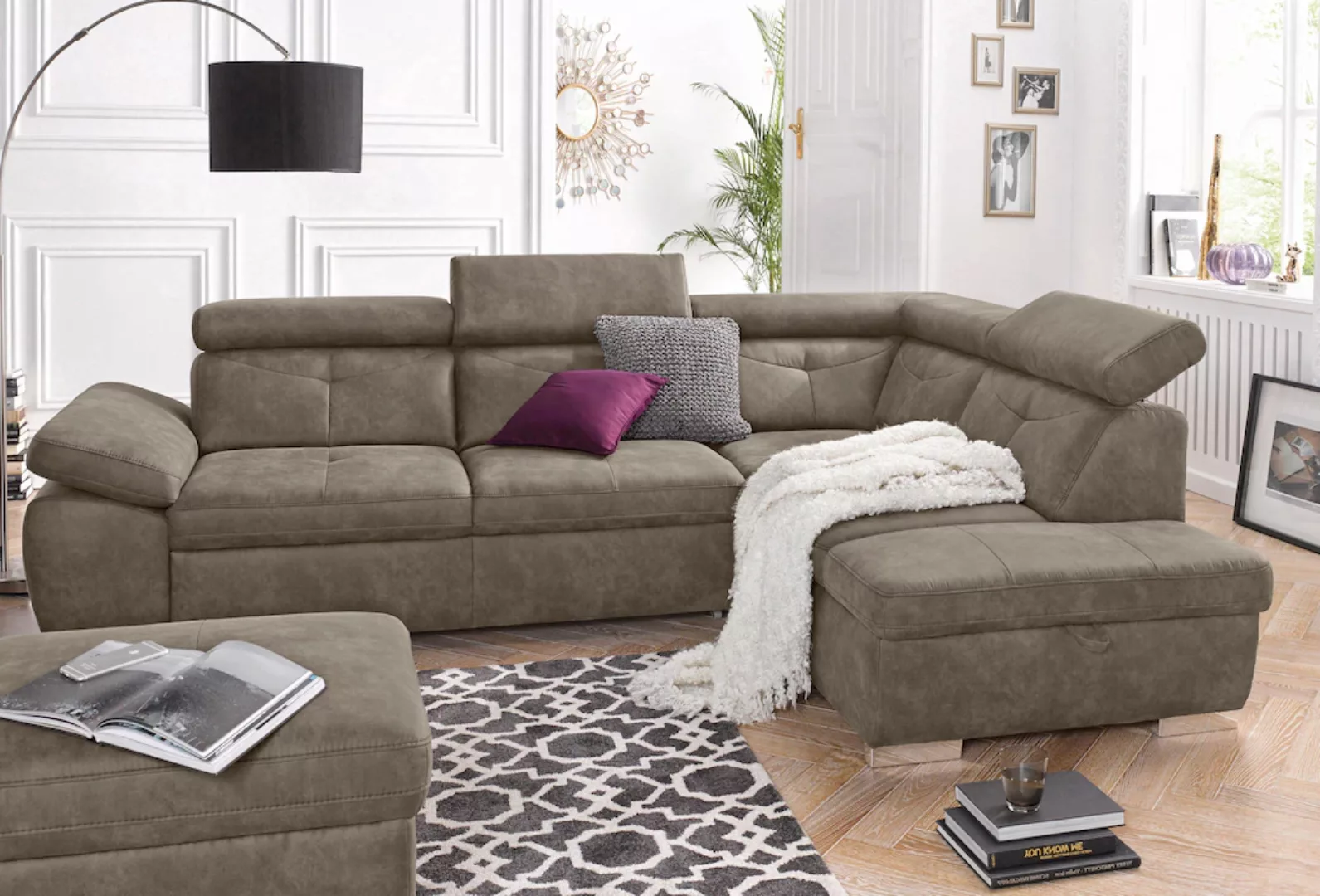 exxpo - sofa fashion Ecksofa Spring, L-Form, wahlweise mit Bettfunktion und günstig online kaufen