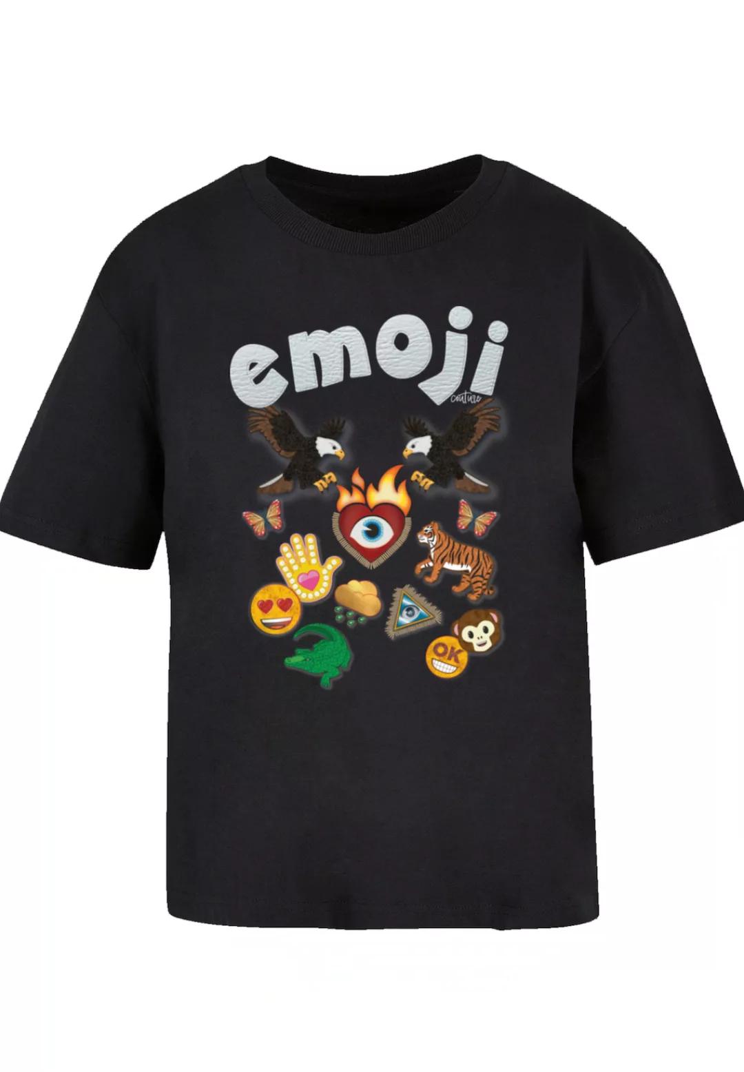 F4NT4STIC T-Shirt "emoji couture logo with icons", Premium Qualität günstig online kaufen