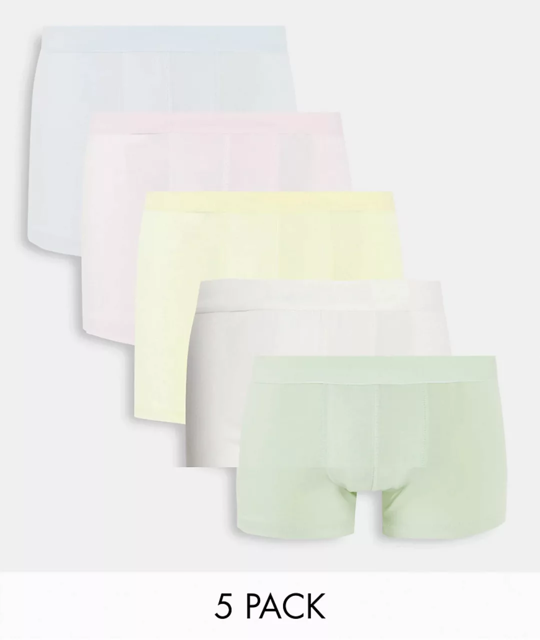 ASOS DESIGN – Unterhosen in Pastellfarben im 5er-Pack-Mehrfarbig günstig online kaufen