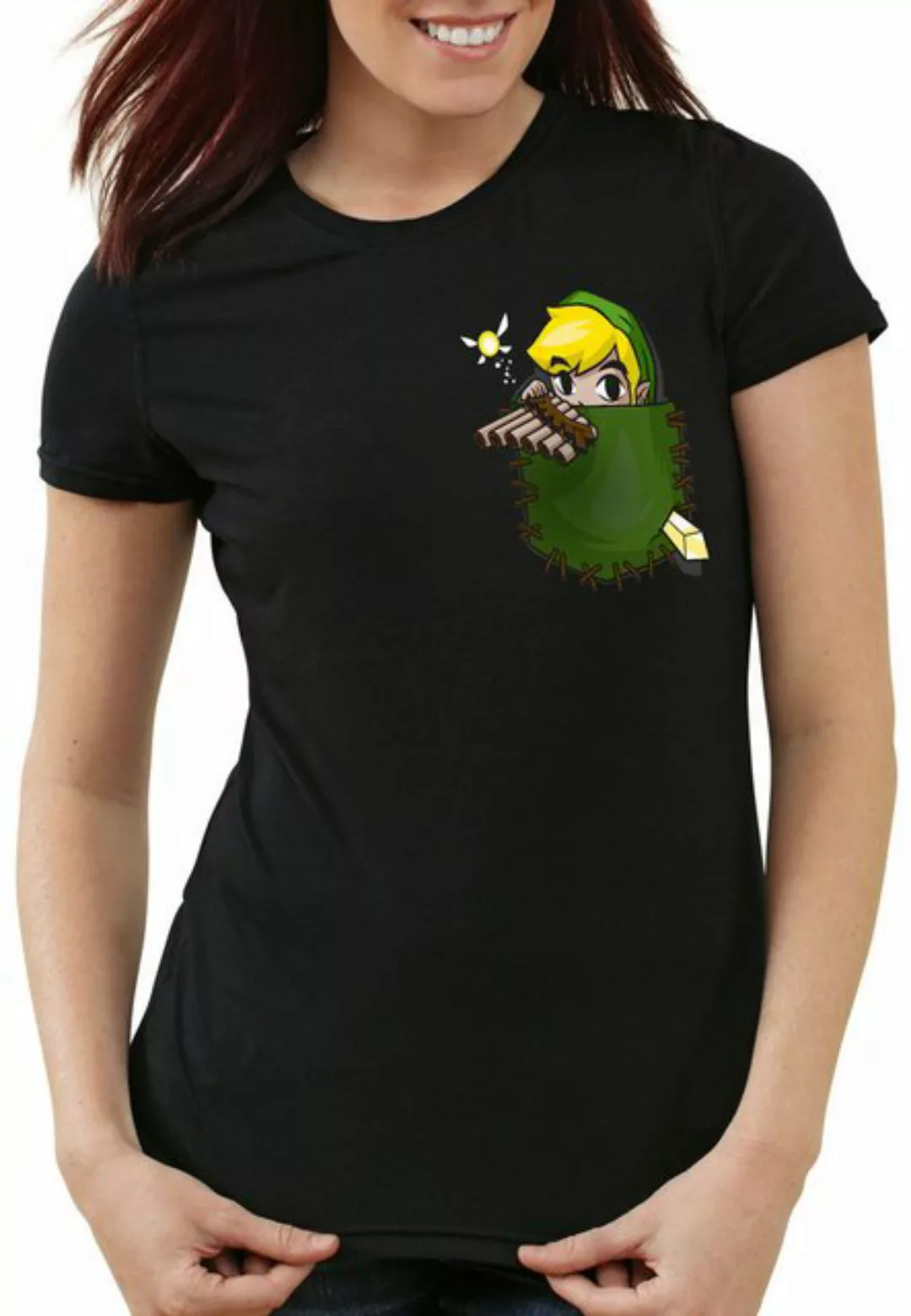 style3 T-Shirt Link Brusttasche wild switch the breath of snes ocarina zeld günstig online kaufen