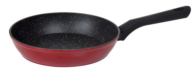 Alu Pfanne 20 cm CHEF COOK RED Stone-Look Schwarz / weiß / Rot günstig online kaufen