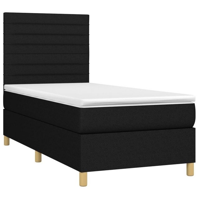 vidaXL Bett Boxspringbett mit Matratze & LED Schwarz 80x200 cm Stoff günstig online kaufen