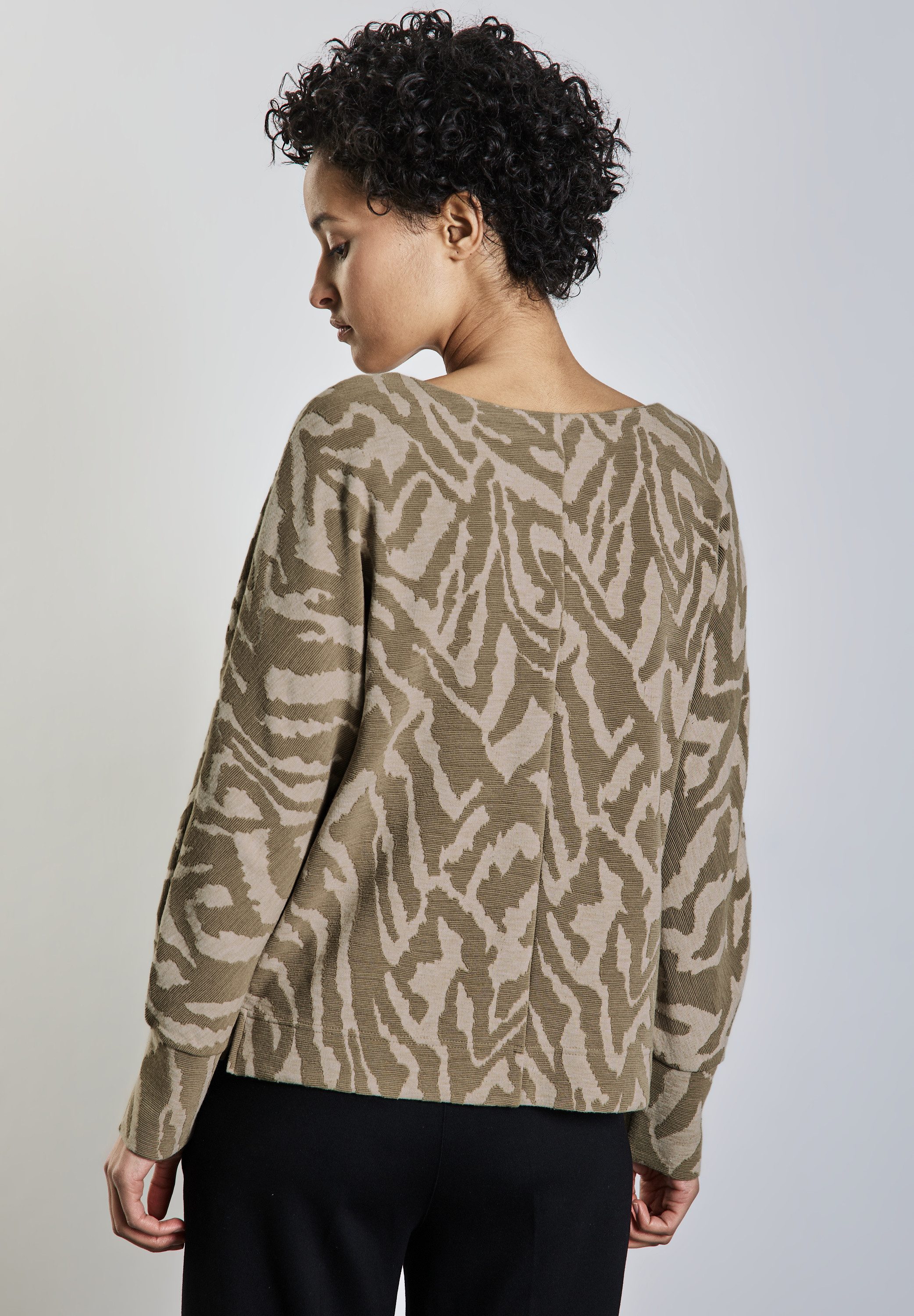 STREET ONE Langarmshirt, aus elastischem Materialmix günstig online kaufen