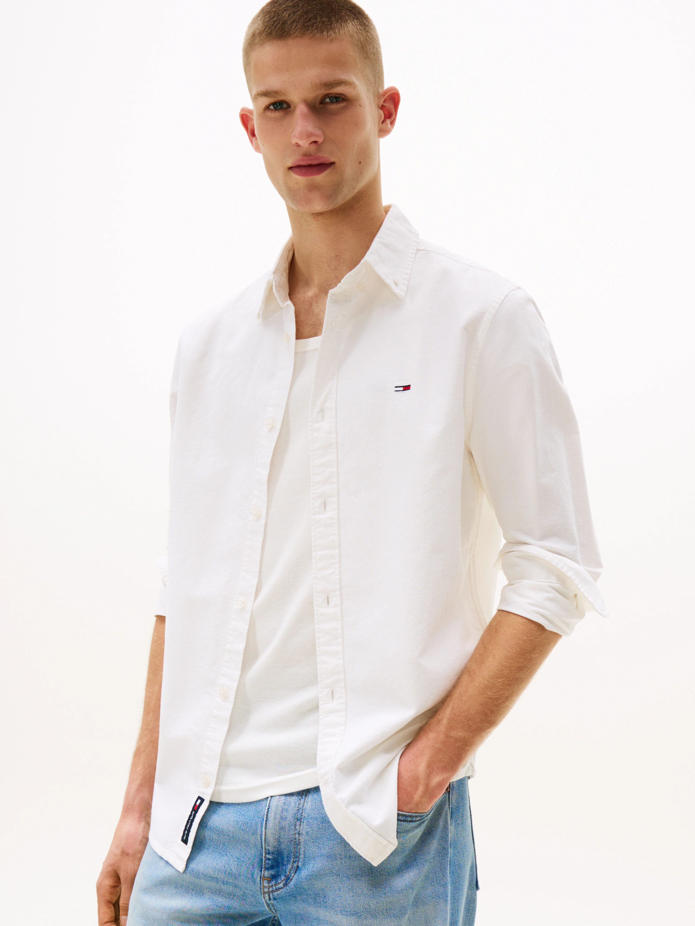Tommy Jeans Langarmhemd "TJM REG OXFORD SHIRT EXT", Mit Rundhalsausschnitt günstig online kaufen