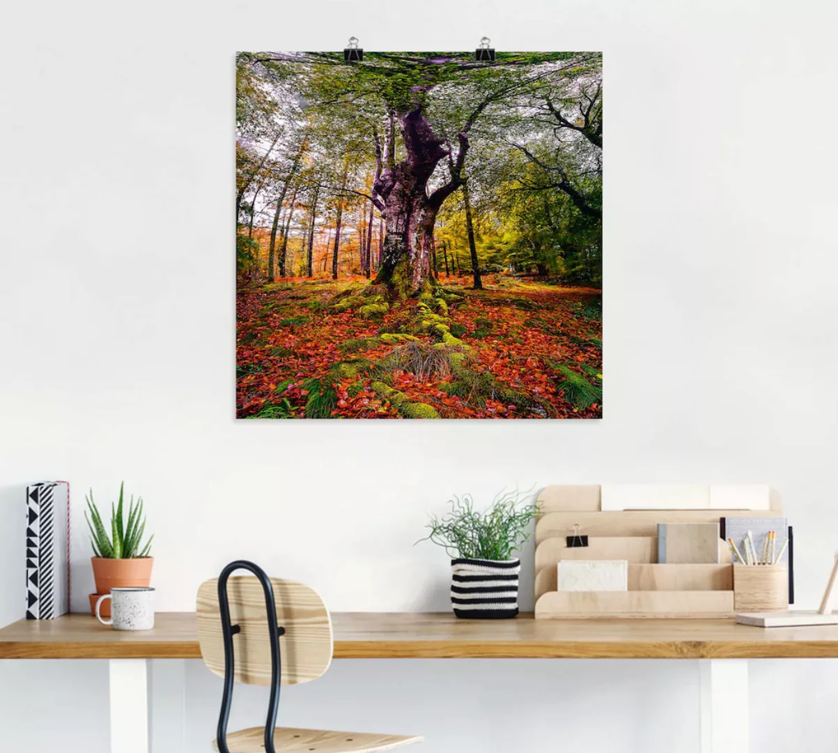 Artland Wandbild "Baum im Wald", Baumbilder, (1 St.), als Leinwandbild, Pos günstig online kaufen