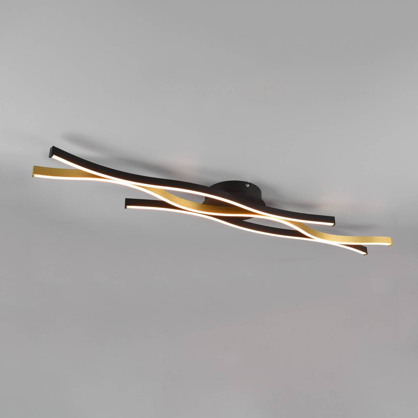 Trio LED-Deckenleuchte Blaze 1-flammig Messing Matt 107,5 cm x 18 cm günstig online kaufen