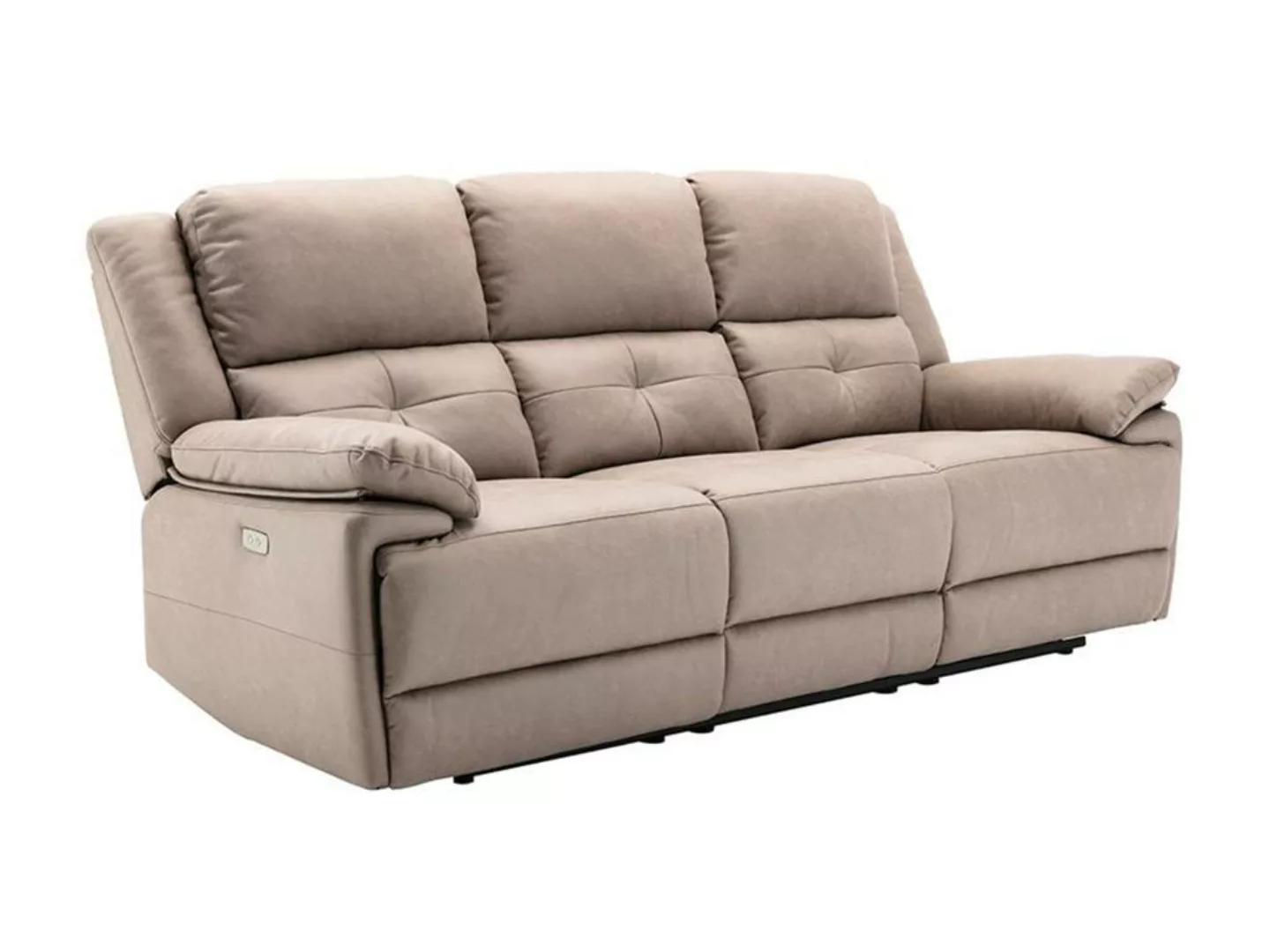 Relaxsofa elektrisch 3-Sitzer - Stoff - Taupe - DOLENE günstig online kaufen