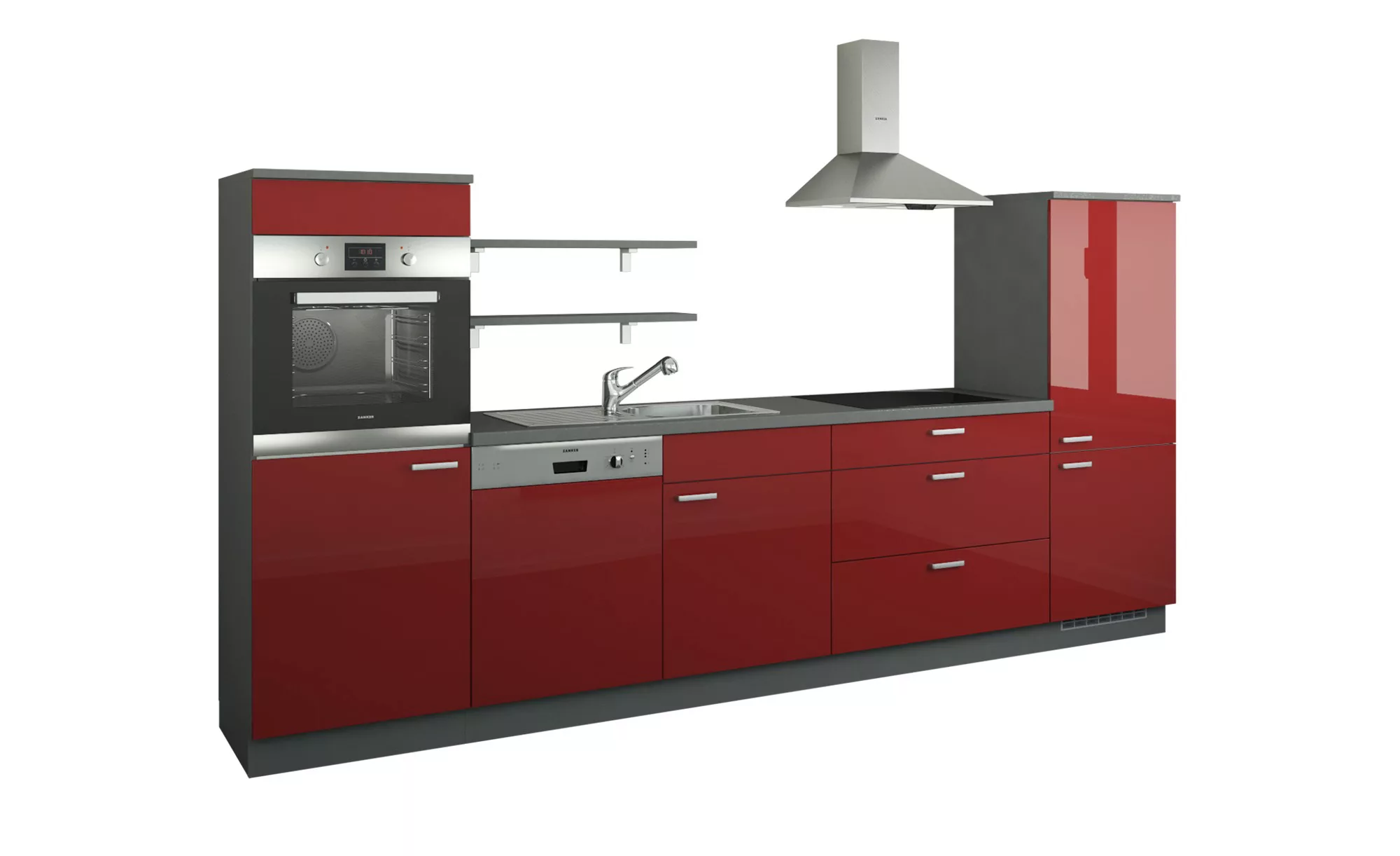 Küchenzeile ohne Elektrogeräte  Kassel ¦ rot ¦ Maße (cm): B: 330 Aktuelles günstig online kaufen