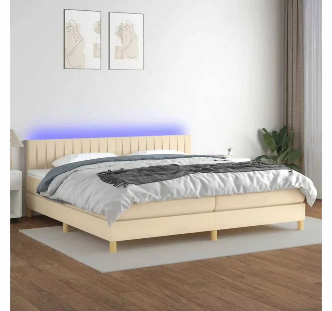 vidaXL Boxspringbett Bett Boxspringbett komplett mit Matratze & LED Stoff ( günstig online kaufen