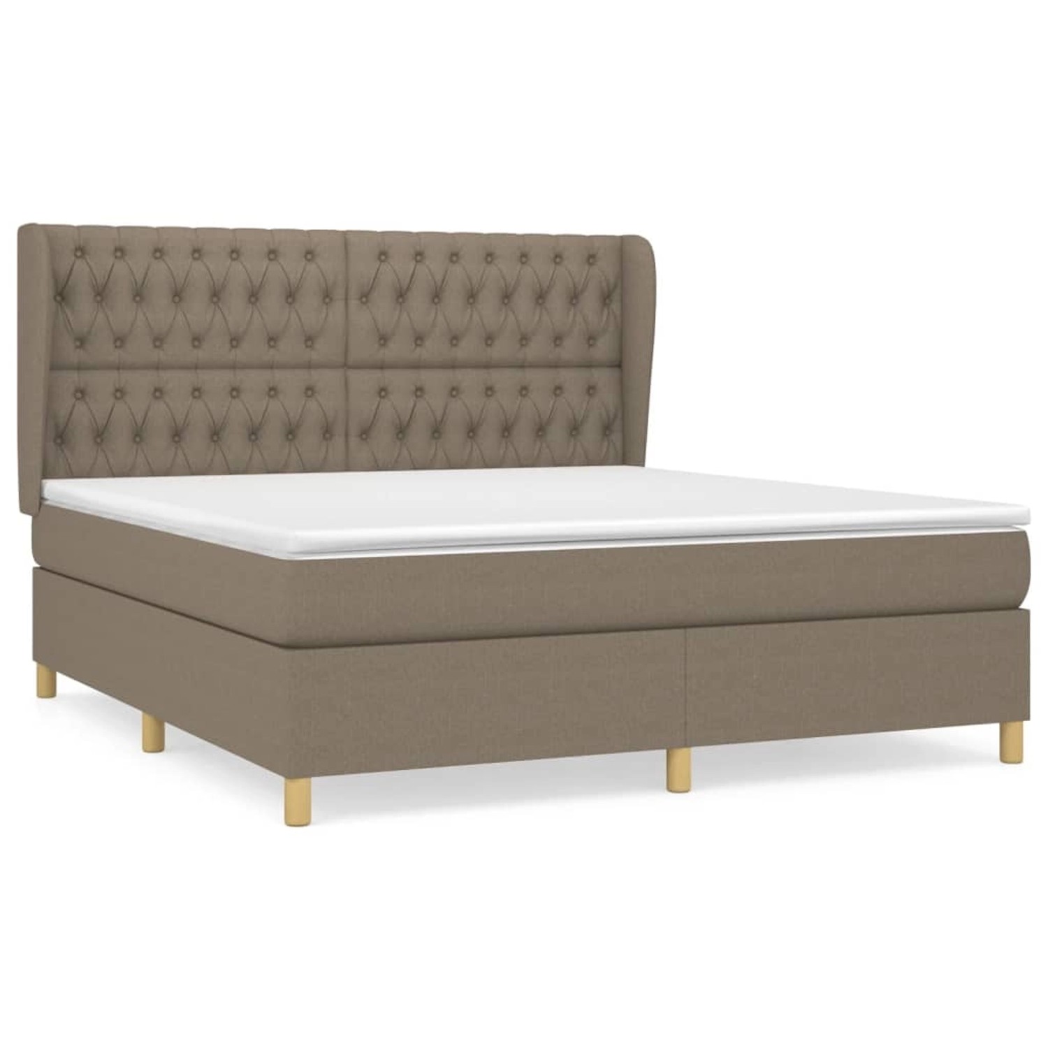 vidaXL Boxspringbett Boxspringbett mit Matratze Taupe 180x200 cm Stoff Bett günstig online kaufen