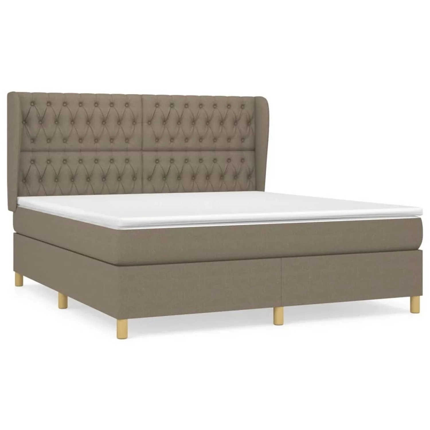 vidaXL Boxspringbett mit Matratze Taupe 180x200 cm Stoff1388041 günstig online kaufen