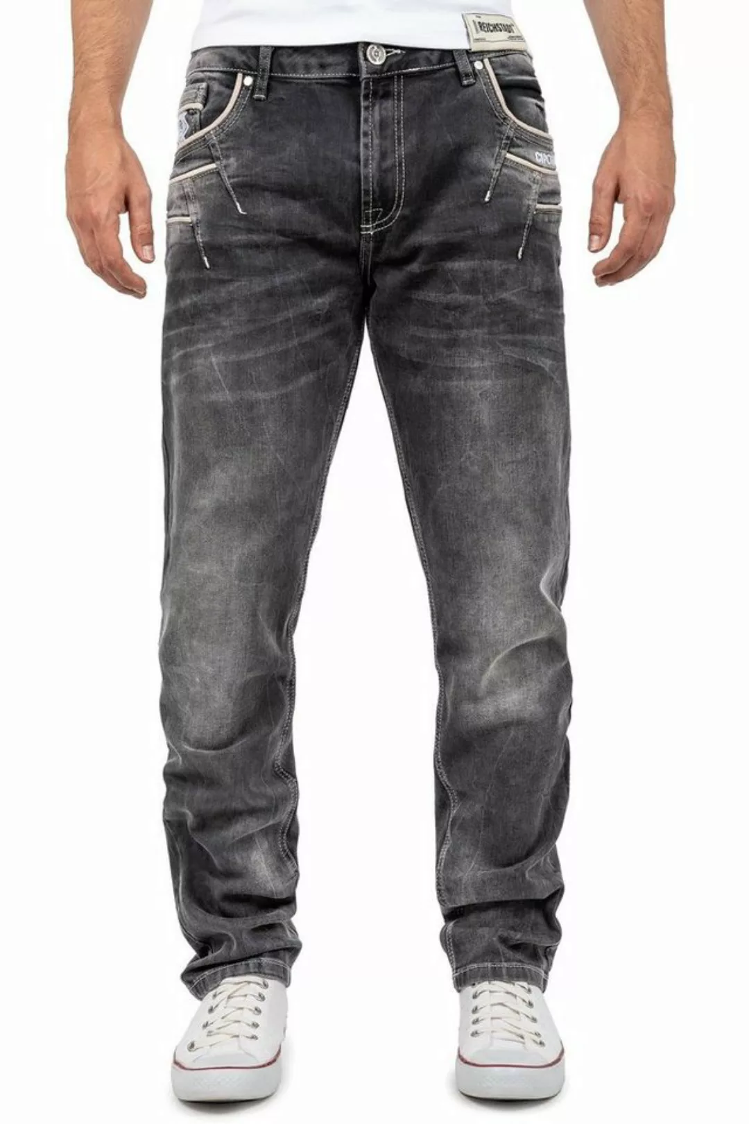 Cipo & Baxx Regular-fit-Jeans Casual Hose BA-CD719 Schwarz W34/L34 (1-tlg) günstig online kaufen