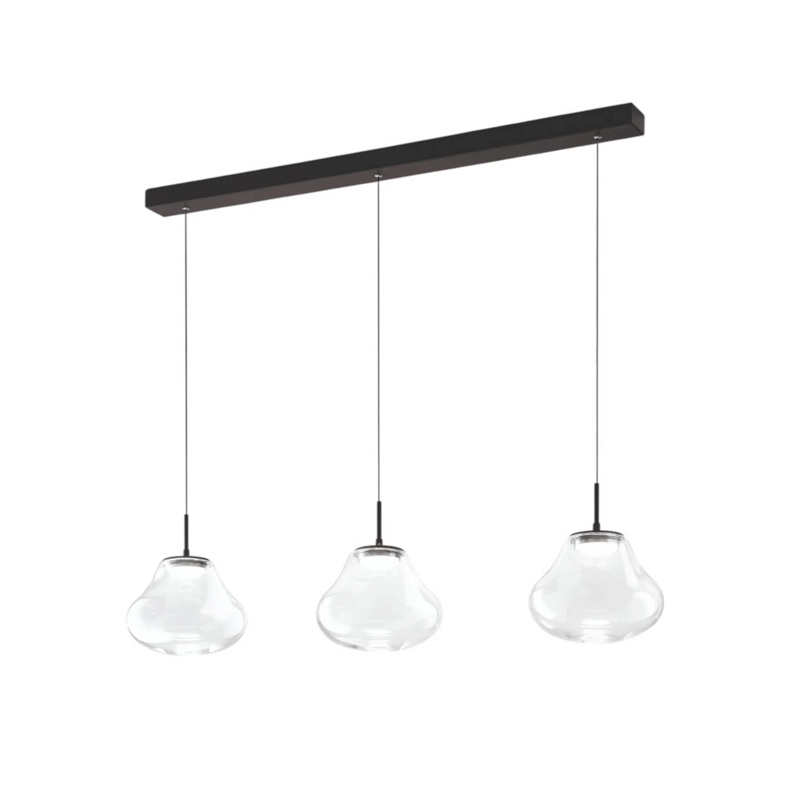 LED-Pendelleuchte Deva, 3-flg., 115 cm, klar, CCT, dimmbar günstig online kaufen