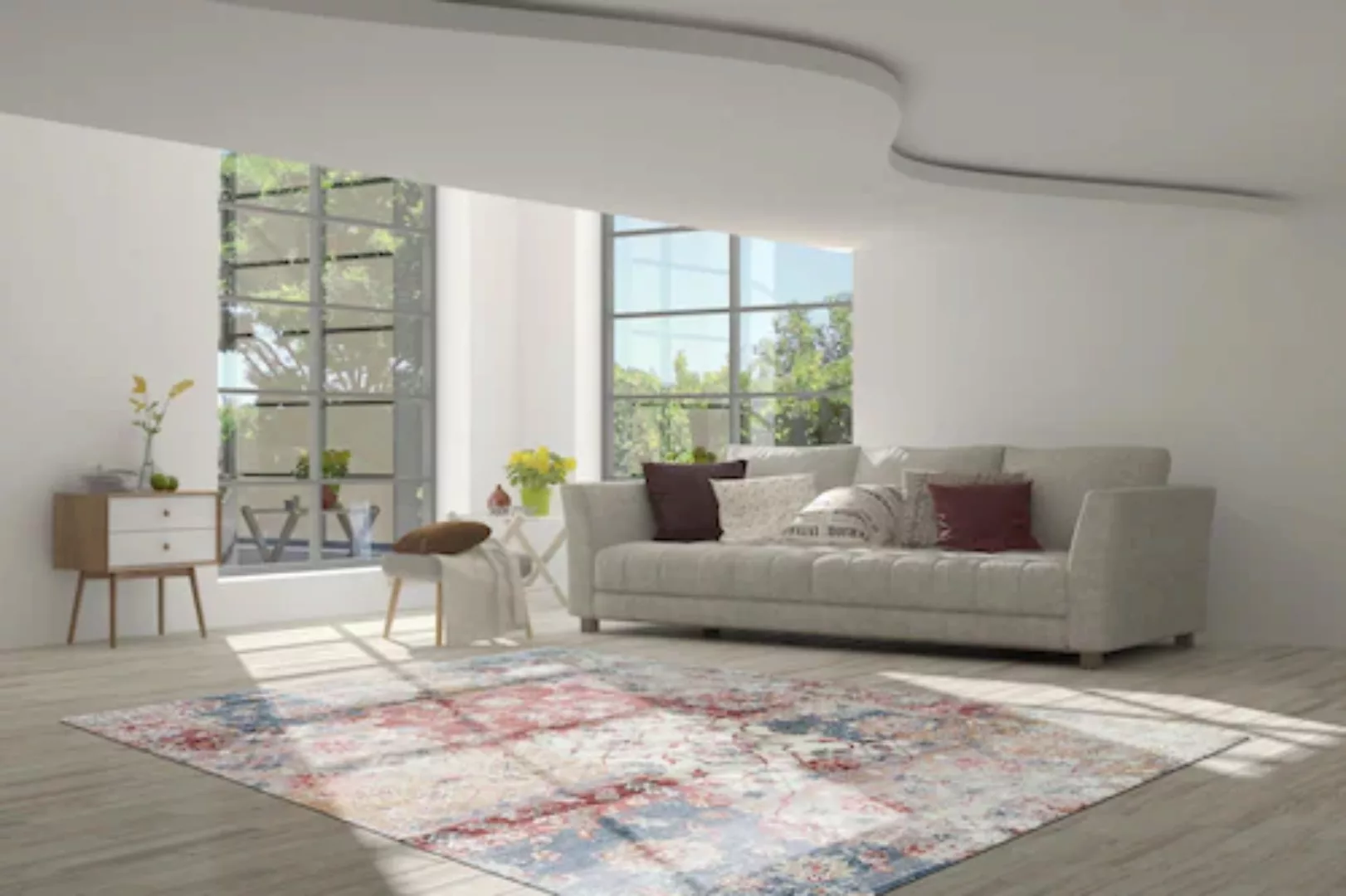 calo-deluxe Teppich »Emin 1003«, rechteckig, reine Baumwolle, Wohnzimmer günstig online kaufen