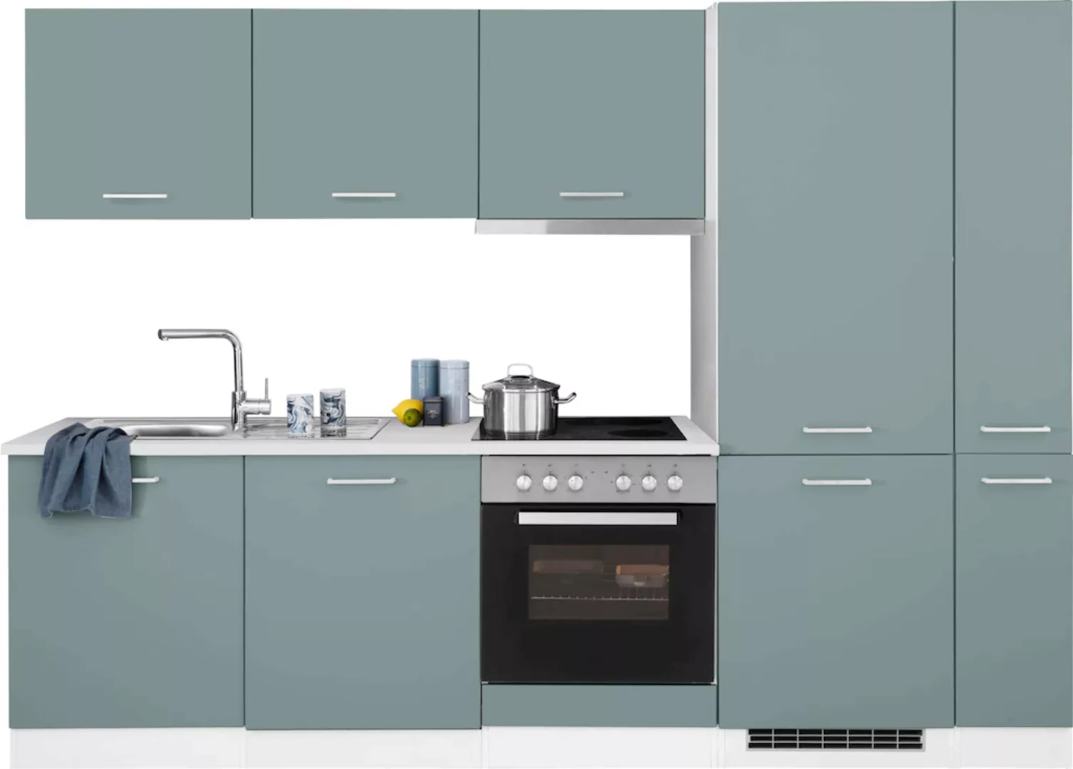 HELD MÖBEL Küchenzeile "Visby", mit E-Geräten, Breite 270 cm, inkl. Kühl/Ge günstig online kaufen