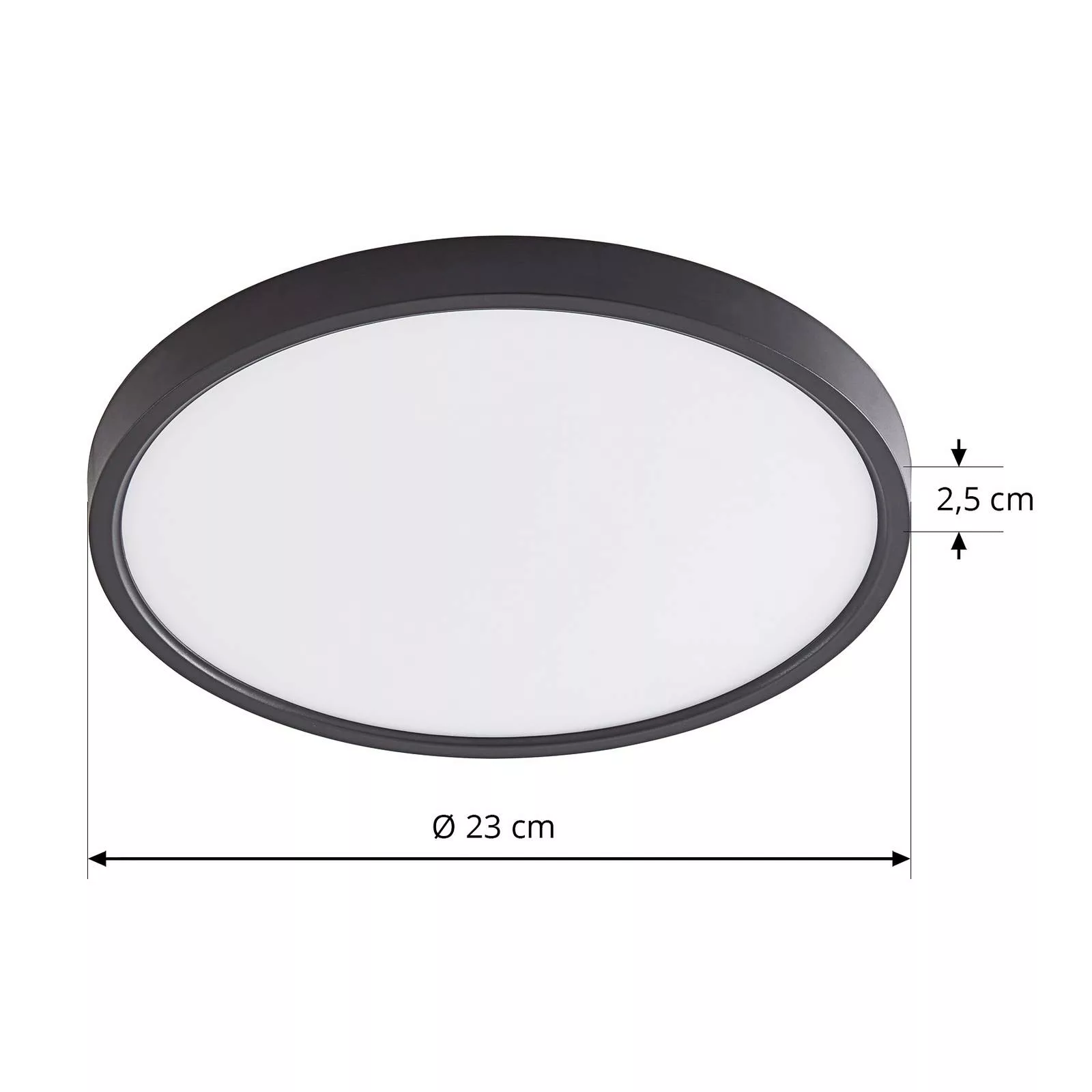 Lindby LED-Deckenleuchte Pravin, Ø 23 cm, 3.000 K, schwarz günstig online kaufen