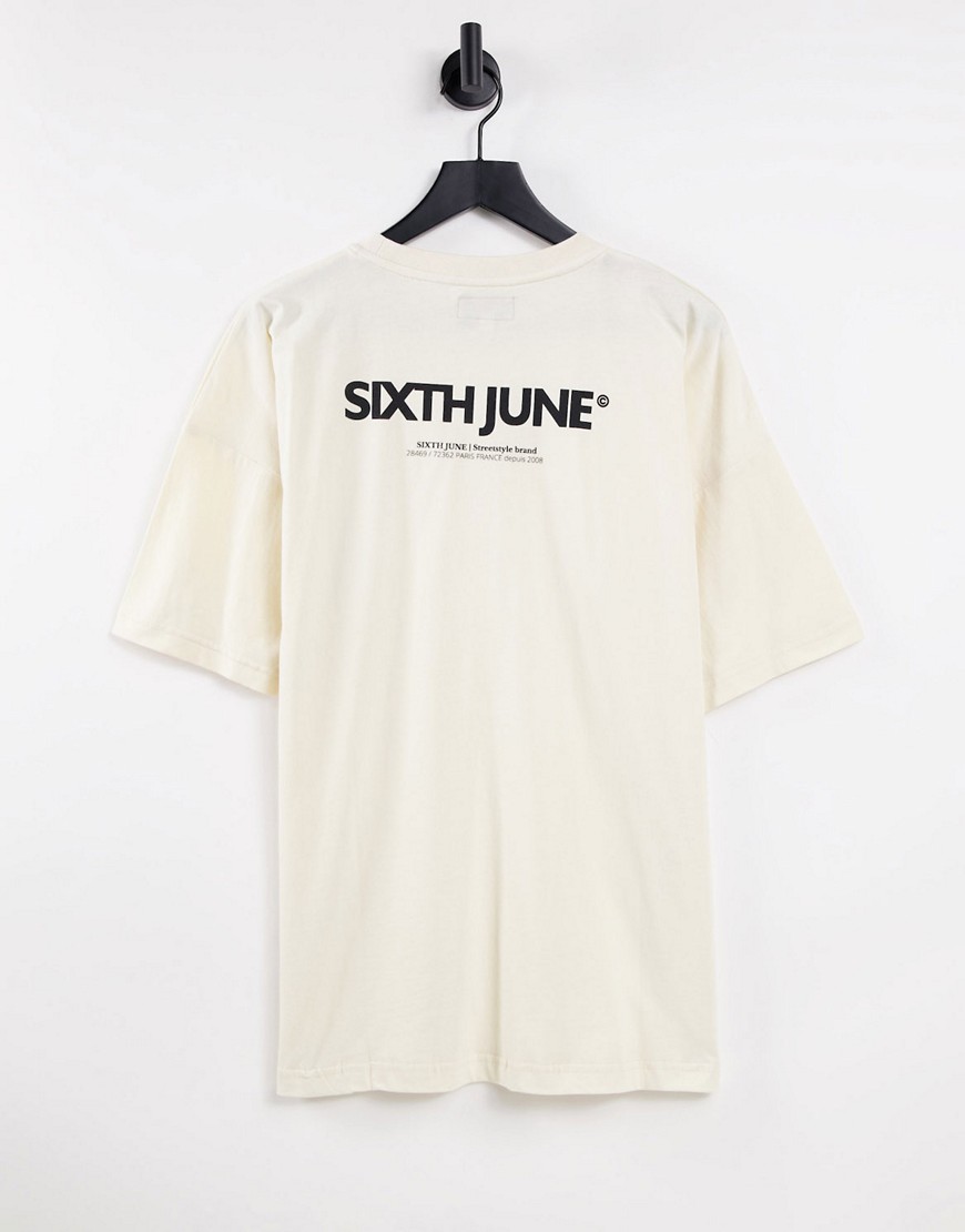 Sixth June – T-Shirt in Cremeweiß mit kleinem Logo-Neutral günstig online kaufen
