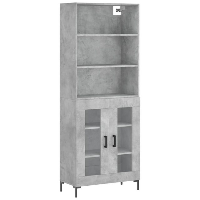 vidaXL Vitrine Highboard Betongrau 69,5x34x180 cm Spanplatte Glas Vitrine günstig online kaufen