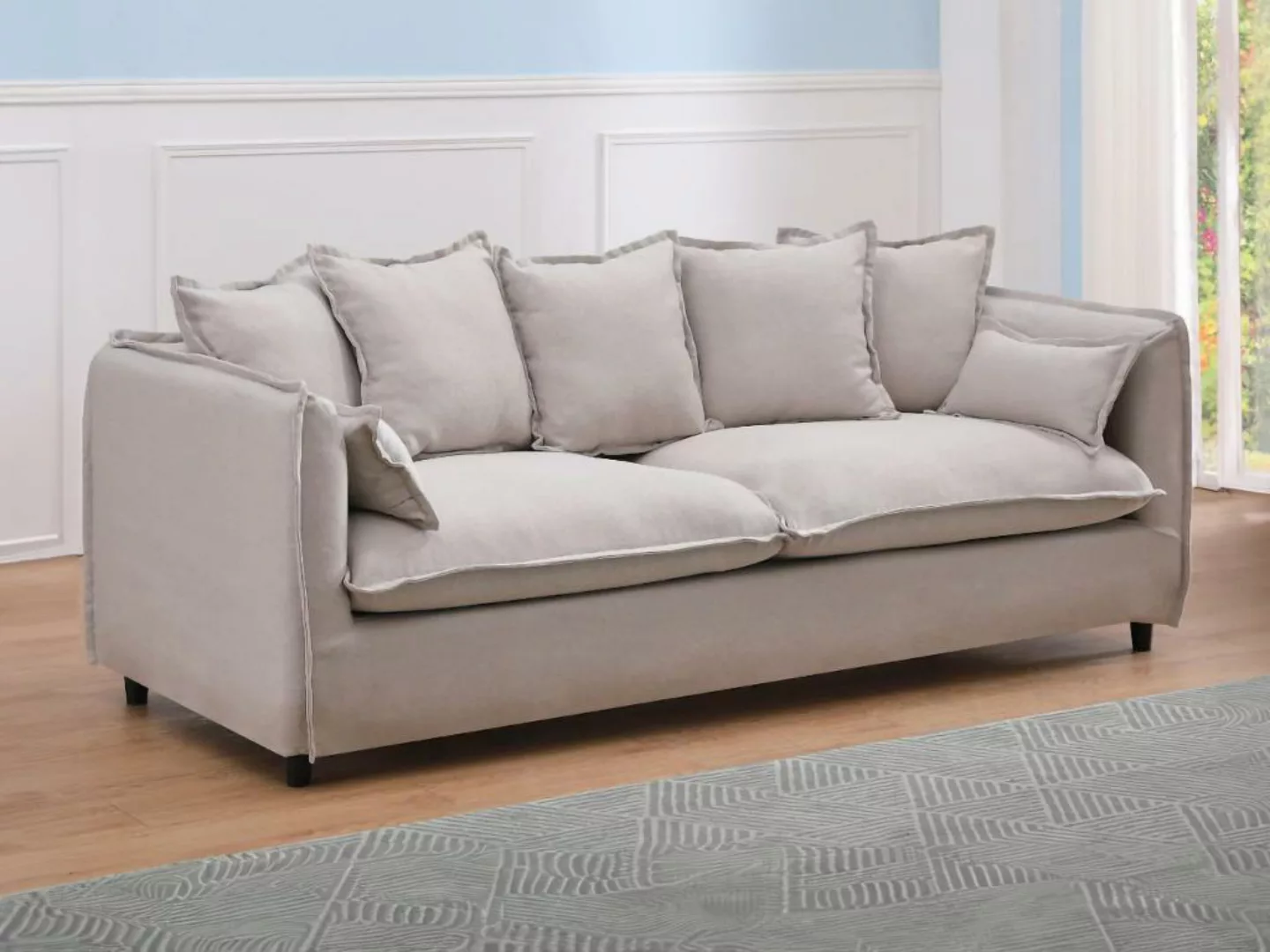 3-Sitzer-Sofa RAMSES - Stoff - Beige günstig online kaufen