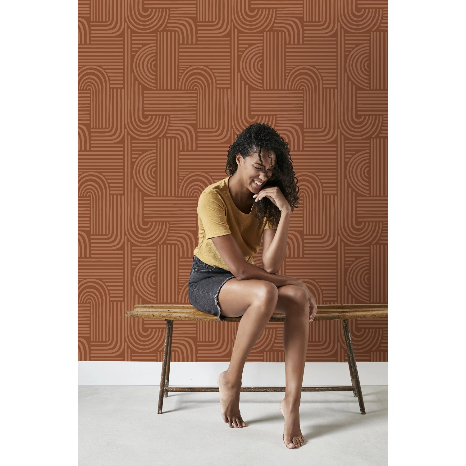 ESTAhome Tapete 3D-Muster Terrakotta 0.53 x 10.05 m 139938 günstig online kaufen