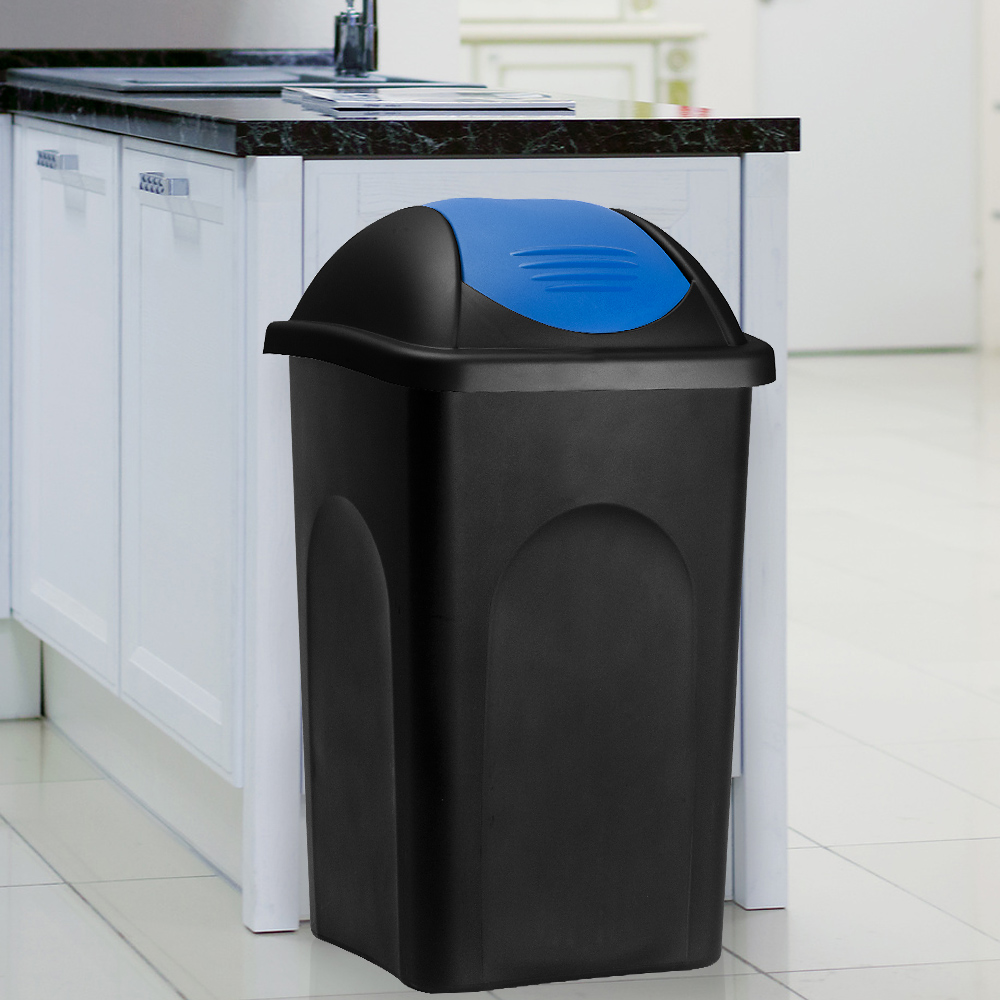 Mülleimer Schwarz/Blau Kunststoff 60L günstig online kaufen