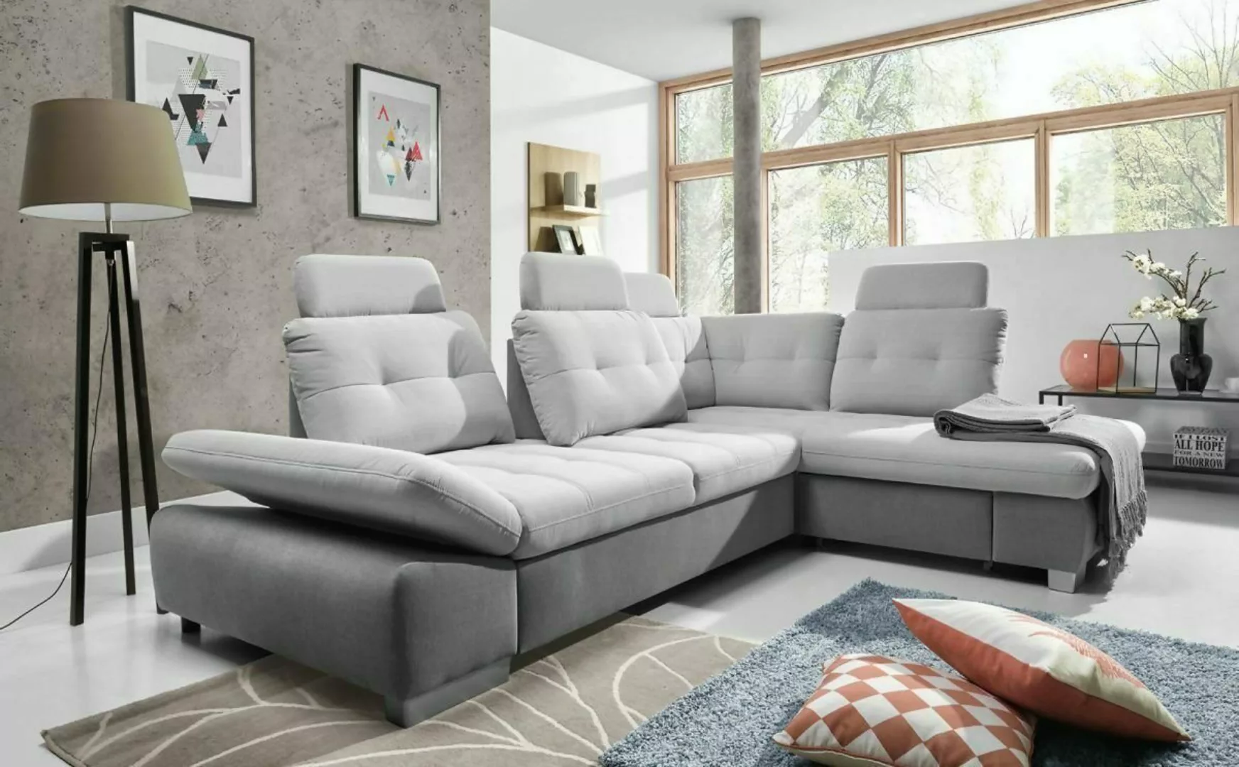 JVmoebel Ecksofa, Ecksofa L Form Sofa Wohnlandschaft Garnitur Stoff Sofas günstig online kaufen